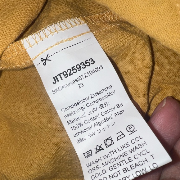 Emery Rose Mustard Yellow Cut Out Wrap Back Top Size XL EUC - Picture 5 of 5